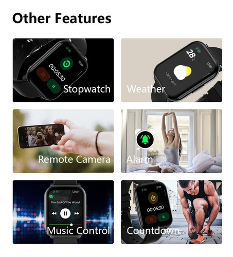 KUMI KU2 reloj inteligente completamente táctil para hombre y mujer,  pulsera con Monitor de ritmo cardíaco y presión arterial, BT5.0, para  Android IOS|Relojes inteligentes| - AliExpress
