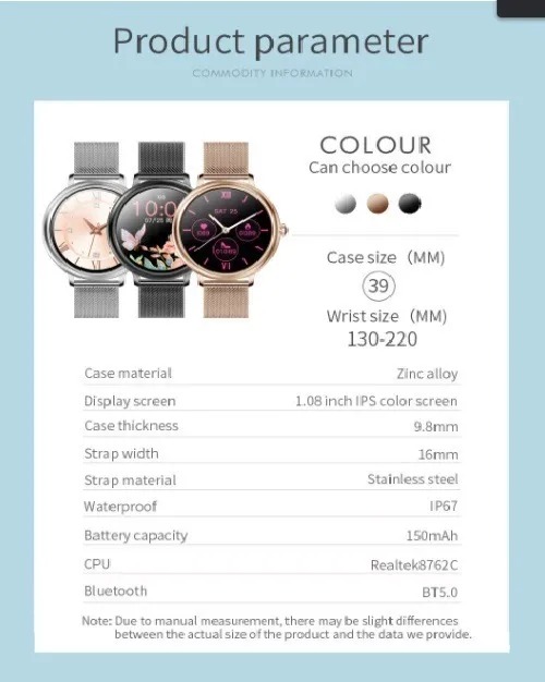 Smartwatch Genérico CF80 Mujer Presión Oxímetro