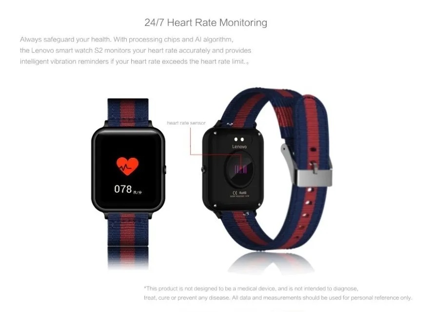 Reloj Inteligente Smartwatch Lenovo S2 Android Ios Fitness